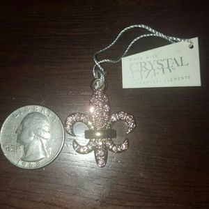 Swarofski Fleur de Lis pink pendant